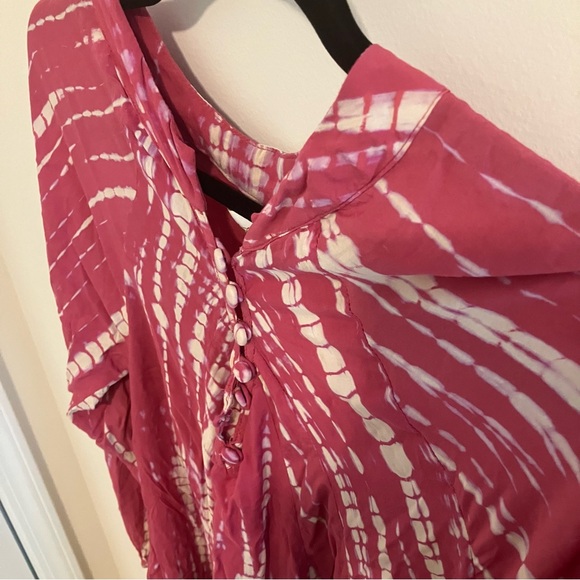 Natalie Martin Fiore Short Dress in Tie Dye Pink Medium - Picture 5 of 11